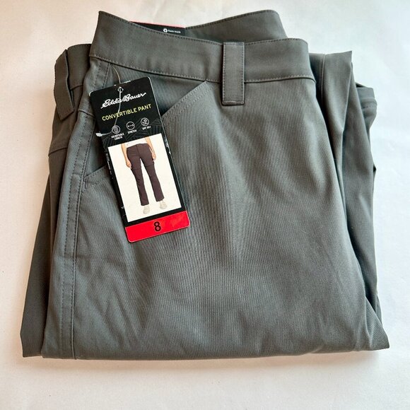 Eddie Bauer Women's Convertible Pant Size 8 Grey Adjustable Length UPF 50+ (NEW) - Picture 2 of 15